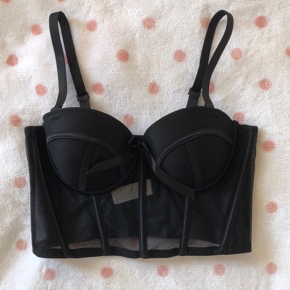 Tops - NWOT Cropped Black Bustier Bra/Top 🖤